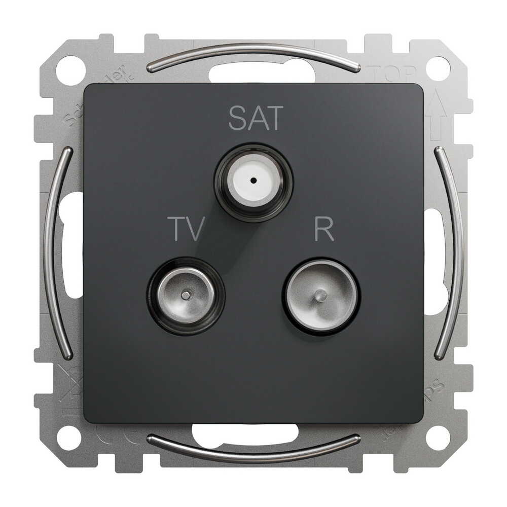 Розетка Schneider Sedna Design черная телевизионная R/TV/SAT конечная 4дБ ( SDD114481 )